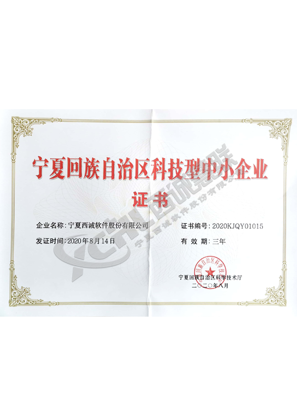 科技型中小企業(yè)認(rèn)定證書